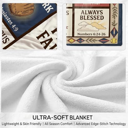 Christian Softball Throw Blanket - Gift for Teen Girls, Athletes, Coaches - color: Tk039, size: 80"x60"