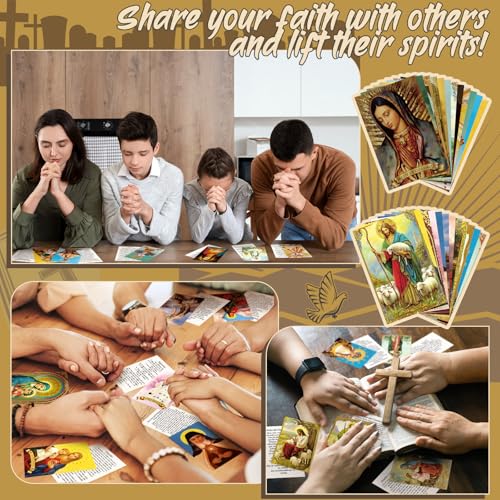 Motiskyy 120 Pcs Spanish Catholic Holy Cards Bulk Gifts - style: Spanish Classic Style