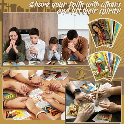 Motiskyy 120 Pcs Spanish Catholic Holy Cards Bulk Gifts - style: Spanish Classic Style