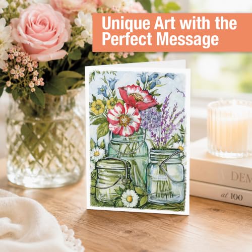 Current Susan Winget Garden Assorted Cards with Envelopes All Occasion - 20 Pack, Large 5" x 7" Cards with Sentiments, Variety of Get Well, Sympathy, Birthday, Anniversary & Thinking of You - color: Garden