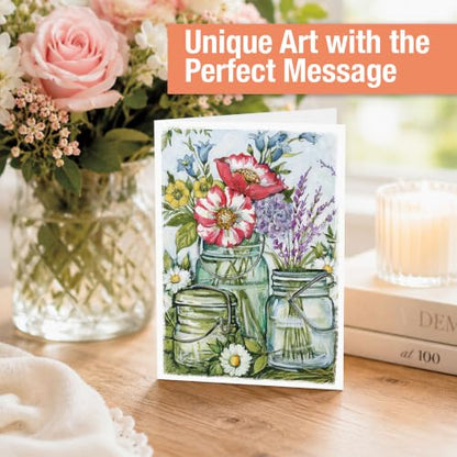 Current Susan Winget Garden Assorted Cards with Envelopes All Occasion - 20 Pack, Large 5" x 7" Cards with Sentiments, Variety of Get Well, Sympathy, Birthday, Anniversary & Thinking of You - color: Garden