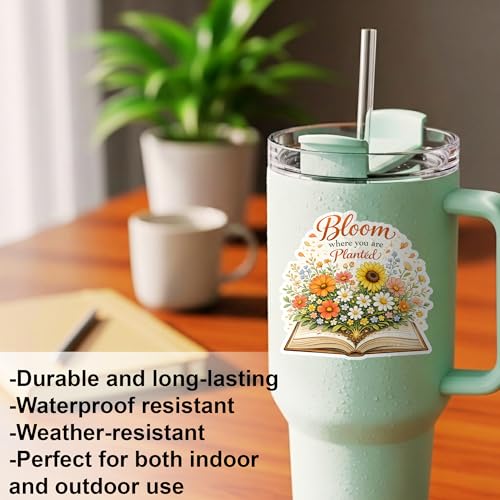 [3pcs] Bloom Where You are Planted Sticker Vinyl Waterproof Decal - color: Bloom