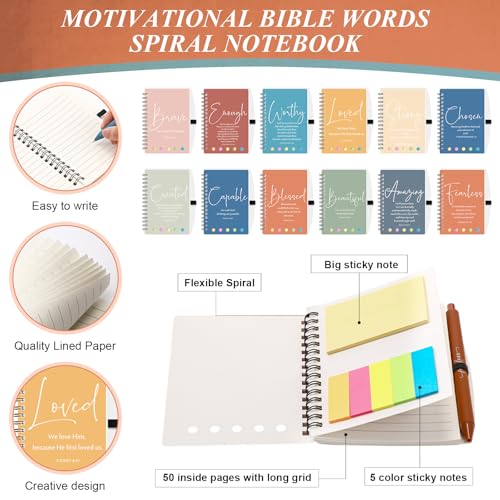 Kosiz 60 Sets Christian Gifts Bulk Prayer Journal, Pen, Morandi, Classic - color: Morandi, size: Classic