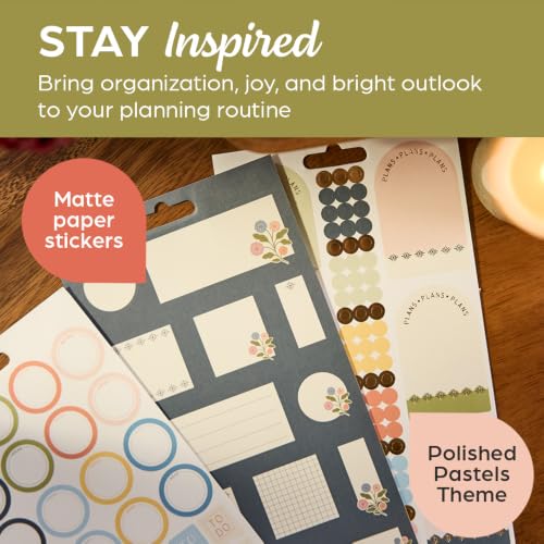 Happy Planner Classic Sticker Pack for Planners, 15 Sheets - color: Polished Pastels