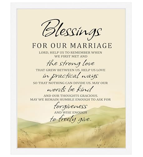 Blessings for Our Marriage Prayer Wall Art Print, 11x14 Framed - size: 14"L x 11"W, style: White Framed