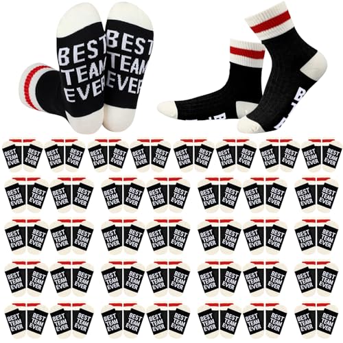 Glitopper 36 Pairs Best Team Ever Gift Socks Bulk for Employee - color: Black