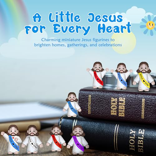 25 Pcs Little Jesus Figures, Mini Jesus Figurines Tiny Statues - color: Lively Color（25pcs）, size: 1.4Inch(25pcs)