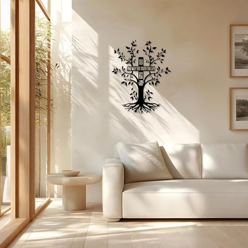 Harikikochuu Jesus Cross and Tree of Life Metal Wall Art, Christian Wall Decor Inspirational Home Decor for Living Room, Bedroom, Church. (Size:16.1 * 12.6in)