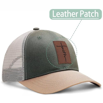 Christian Hats for Men Women Religious Gifts - color: Faith- Grey Green