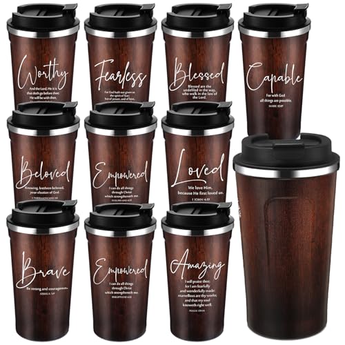 Meanplan 10 10 Set Christian Bible Verse Cup, Bible Words Theme, Wood - color: Wood, size: Bible Words Theme