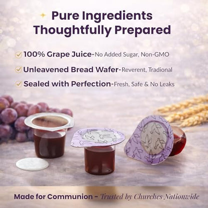 Kingdom Prefilled Communion Cup with Wafers(10ct-Red Juice) Sealed in a Single-Serving Container with Upto 1 Year Shelf Life, Perfect for Holy Eucharist Celebration in Hospitals,Summer Camps,and More - size: 10 Count (Pack of 1)