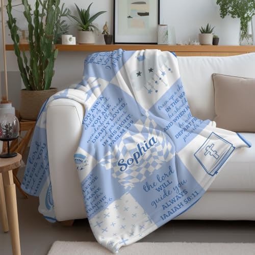 Personalized Baby Blankets with Name Christian Baby Gifts Cute Blanket - color: Color B