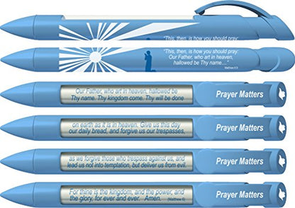 Greeting Pen Bible Verse Pens- God is Love/Lord's Prayer/Names of Jesus Trio Rotating Message 6 Pen Set (36071)