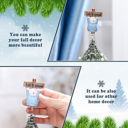 Namalu Small Snowman Tree Topper for Tree 4 Inch Winter Snowman Ornaments Decorations for Winter Home Christmas Wine Bottle Wedding New Year Holiday Party Decoration - style: Snowman