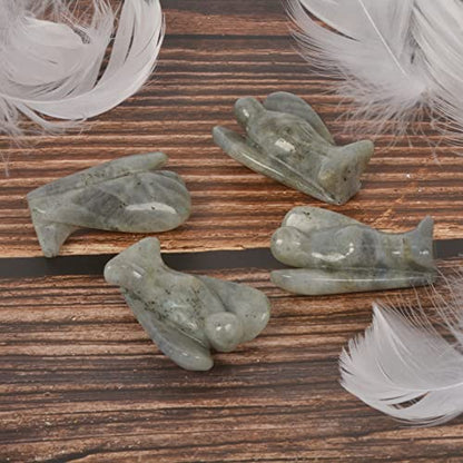 Justinstones Carved Labradorite Gemstone Peace Angel Pocket Guardian AngelHealing Statue 2 inch - color: Labradorite