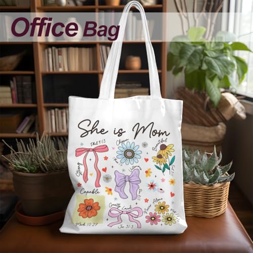Mama Mom Tote Bag Mom Birthday Gifts Canvas Tote Bag, Reusable Canvas Shoulder Bags for Grocery Shopping, Beach 01 - color: Sheismom01