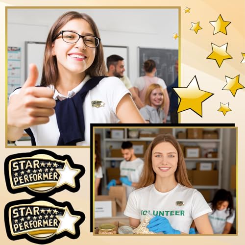Tondiamo 50 Employee of The Month Star Pins Bulk Star Performer Appreciation Gifts for Staff Coworker Teacher Volunteer Recognition Pins Christmas Gifts Bulk for Team