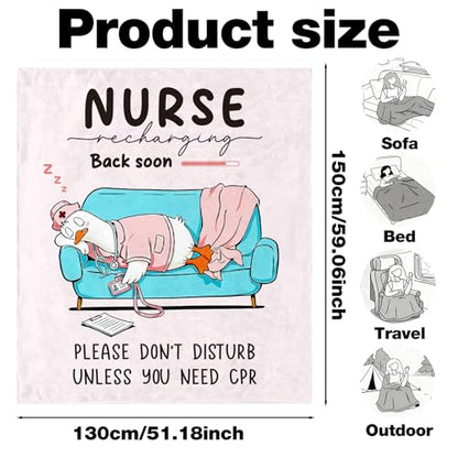 Nurse Appreciation Gifts for Women Men, Soft Flannel Nurse Throw Blanket, 2026 Nursing Week Graduation Gift, LPN RN Gifts for Nurses Practitioner Nursing Birthday Student Graduate Gift Ideas 50"x60" - color: Multi-nurse