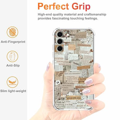 Retro Newspaper Case for Samsung Galaxy A16,Old Papers Collage,Unique Soft TPU Bumper Case Compatible with Galaxy A16 - color: Retro Newspaper, size: Samsung Galaxy A16