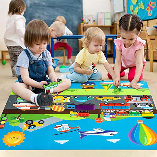 WATINC Transportation Felt Board Story Set - 35Pcs 3.5Ft Learning Play Kit