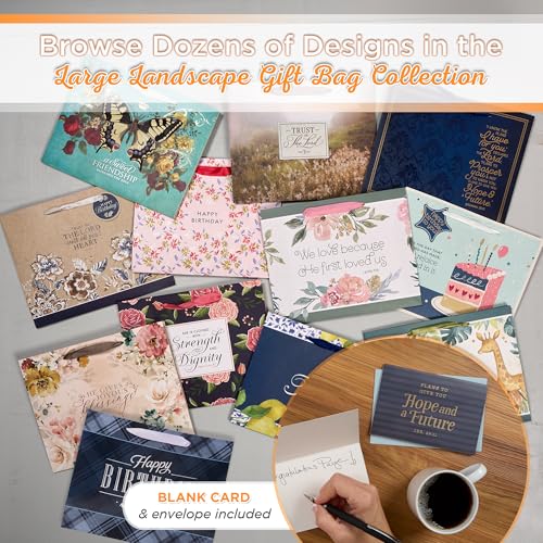 Christian Art Gifts Large Gift Bag with Card & Tissue Paper, Graduation - color: Graduation/Blue, style: Large Landscape
