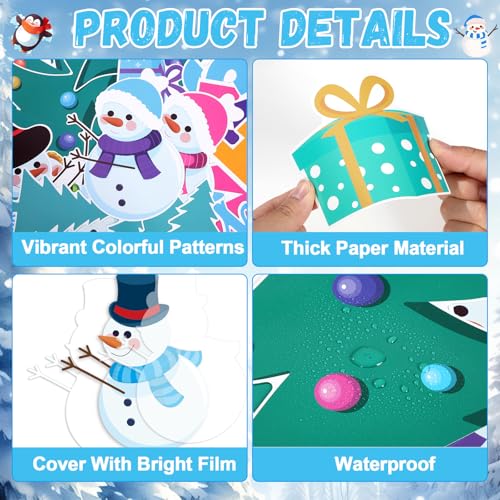 Winter Bulletin Board Decorations Merry Christmas Classroom Bulletin Board Set Snowman Tree Snowflakes Paper Cutouts for Winter Christmas Classroom Holiday School Office Home Wall Party Decor Supplies - style: Christmas Snowman