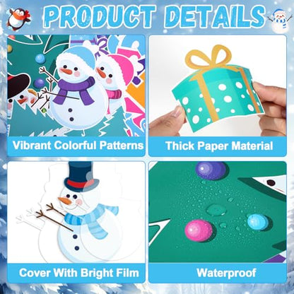 Winter Bulletin Board Decorations Merry Christmas Classroom Bulletin Board Set Snowman Tree Snowflakes Paper Cutouts for Winter Christmas Classroom Holiday School Office Home Wall Party Decor Supplies - style: Christmas Snowman