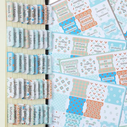 Mr. Pen- Laminated Bible Tabs, 120 pcs, Easy-to-Read & Apply - color: Pastel Mosaic