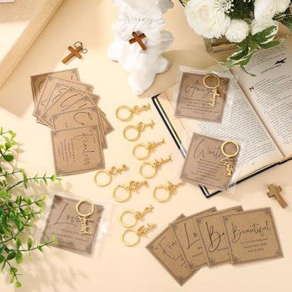 Tondiamo Christian Keychain Bible Verse Card - color: Gold