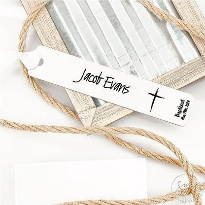 Personalized Baptism Bookmark Gift Idea for Friend Sister Bookmark Baptized Date Christian Present Birthday for Her Name Washed by the Water BAPTIZE-Book