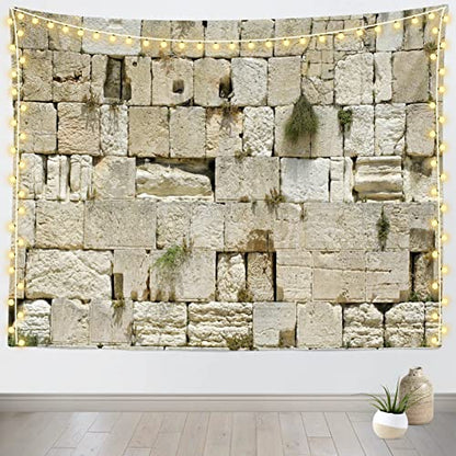 Loccor Western Wall Jerusalem Tapestry Jerusalem Judaism Ancient Israel Old City Wailing Wall Tapestry Wall Hanging Religious Church Bedroom Living Room Dorm Home Decor 118x98 Inches - size: 118.1"L x 96"W