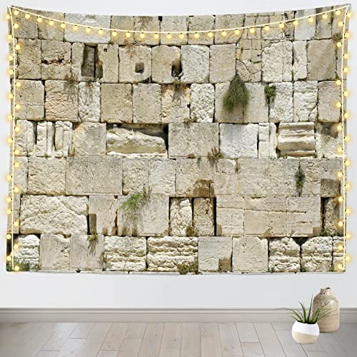 Loccor Jerusalem Tapestry - Ancient Israel Old City Wailing Wall - Religious Wall Hanging for Bedroom, Living Room, Dorm - Home Decor 179x98 Inches - size: 179"L x 98"W