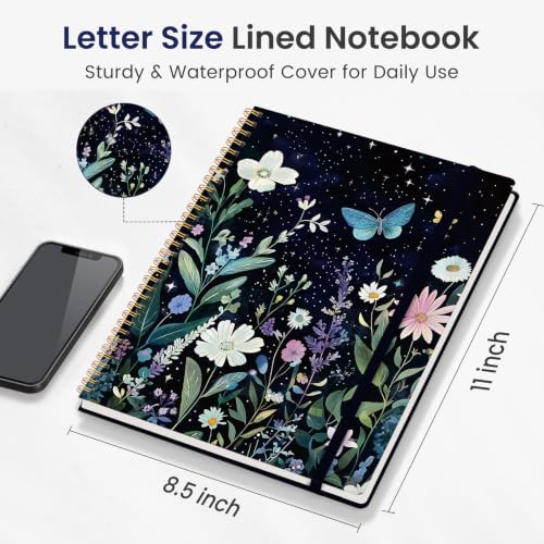 Taja Large Spiral Lined Journal for Women and Men, Notebook for Work - color: A-Celestial
