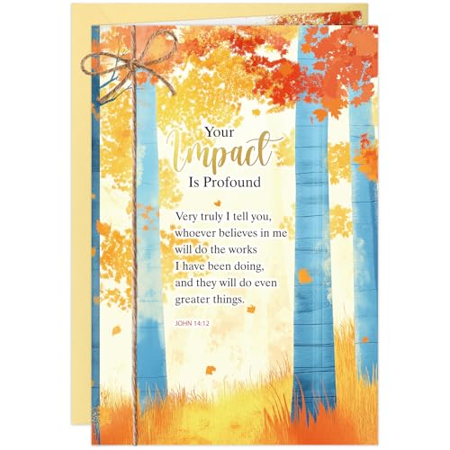 Pastor Appreciation Card with John 14:12 Scripture 5.5x8 Inch - color: Your Impact