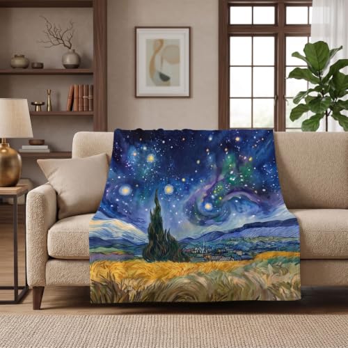 Abstract Inspired Throw Blanket – Abstract Style Cosmic Landscape - color: Tk050, size: 60"x50"