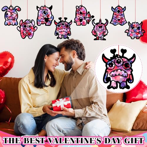 Eersida 32 Pcs Valentine Suncatcher Craft Kit Stained Glass DIY - style: Valentine