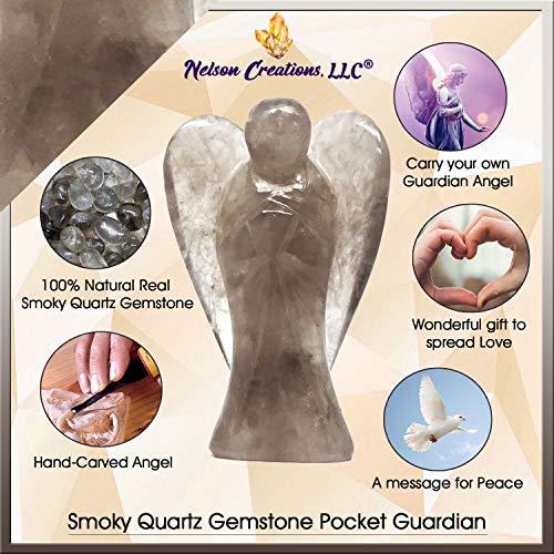 Nelson Creations 2 Inch Smoky Quartz Guardian Angel Figurine - color: Smoky Quartz
