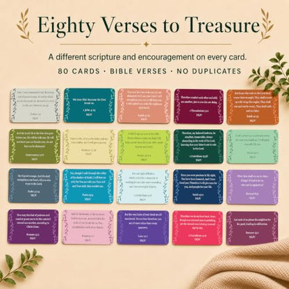 80 Unique Bible Verse Cards - Mini Scripture Cards for Women - color: Boho