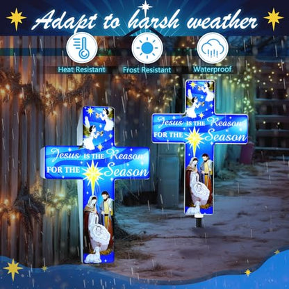 Yousoontic Christmas Solar Stake, Jesus is the Reason for the Season - style: Jesus is the Reason for the Season