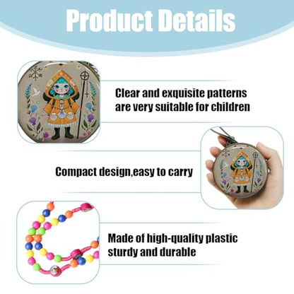 Rosary Beads Rosarios Catolicos, Colorful Plastic with Blue and Red Pendant Crosses, Pocket for Women with Rosary Box, Baptism Easter Gifts - color: Pink, style: J
