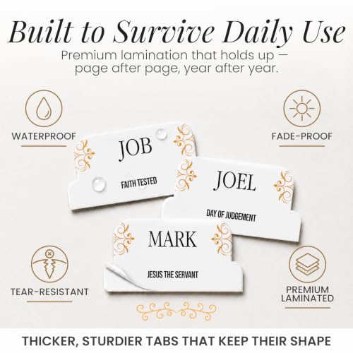 90 Christian Bible Tabs for Women, Men, and Kids - White - color: White