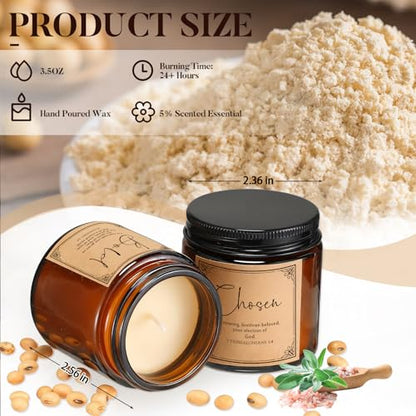 Lewtemi 10 Jars Christian Candles Gift Bulk, Brown, Elegant - color: Brown, style: Elegant