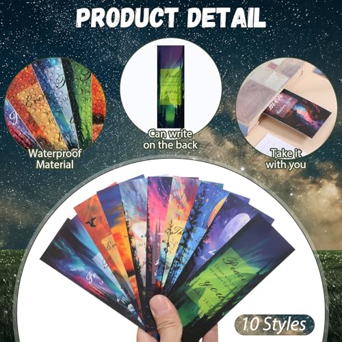 200 Pcs Christian Gift for Women Christian Accessories Include 50 Bible Verses Notebook 50 Church Bookmark 50 Ballpoint Pen Organza Bag Gift for Christmas Church Motivational (Landscape) - style: Landscape