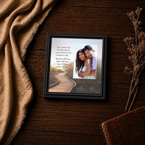 Love is Patient Love is Kind Bible Verse Wall Art, 1 Corinthians 13, Framed - color: Black