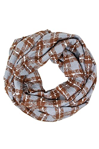 ScarvesMe Women's Check and Plaid Soft Infinity Loop Winter Fall Warm Scarf - color: Lof1252_blue