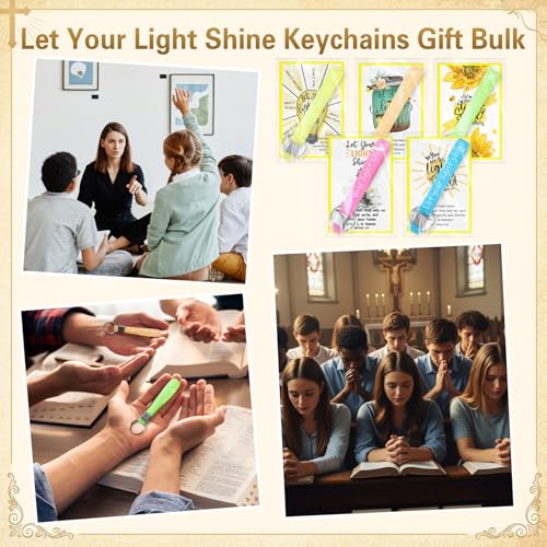Kenning 50 Sets Let Your Light Shine Keychain, Glow in The Dark