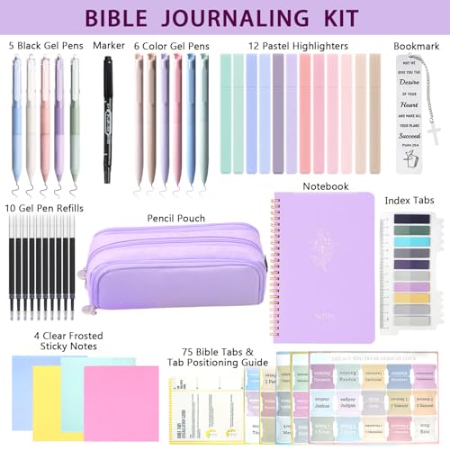 Purple Bible Study Journaling Kit for Women,Bible Learner Supples set - color: purple