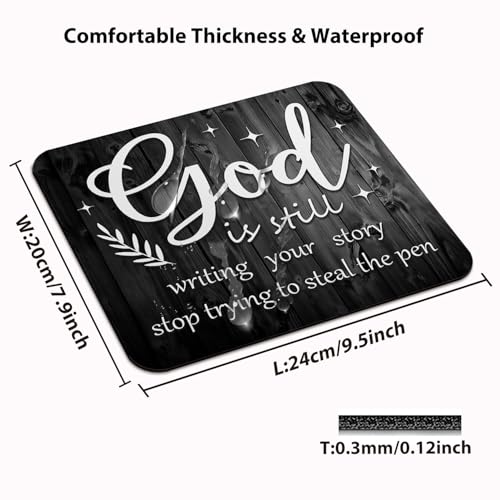 God is Still Writing Your Story Mouse Pad, Christian Bible Verse Desk Mat - color: Custom Designs Art 010