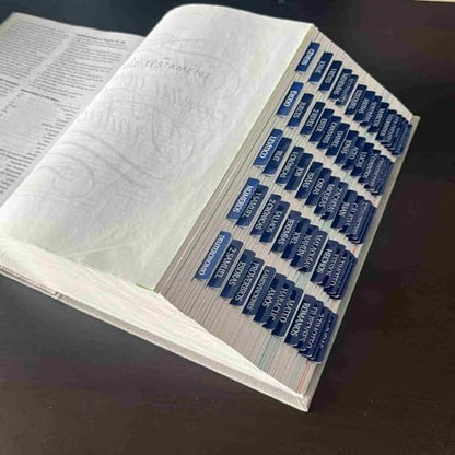Spanish Laminated Bible Tabs, pestañas para biblia en español, Reposition Large Print Stickers, Easy to Read and Apply Bible Tabs for Women and Man (Spanish Blue) - color: Spanish Blue