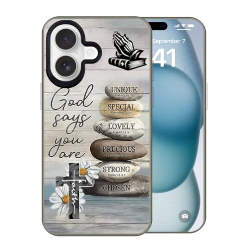 God Cross Wood Grain Phone Case Compatible with iPhone 16 Case - color: Pattern 3, size: for iPhone 16